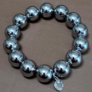 Charter Club (Macy's) Silver-tone round bead stretch bracelet
